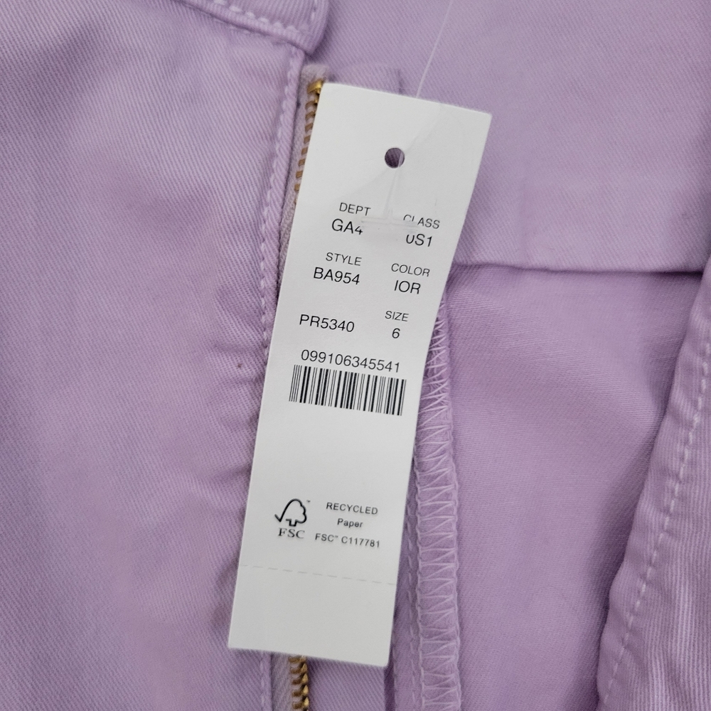 J Crew Womens Puff Sleeve Chino Jumpsuit Overalls Sz 6 Lavender Purple - Picture 3 of 13